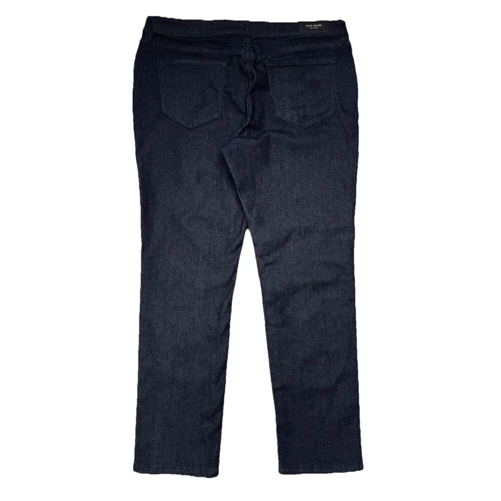 Kate Spade Broome Street Cropped Capri Jeans 31 (32x24.5) Dark Blue Denim Womens